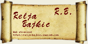 Relja Bajkić vizit kartica
